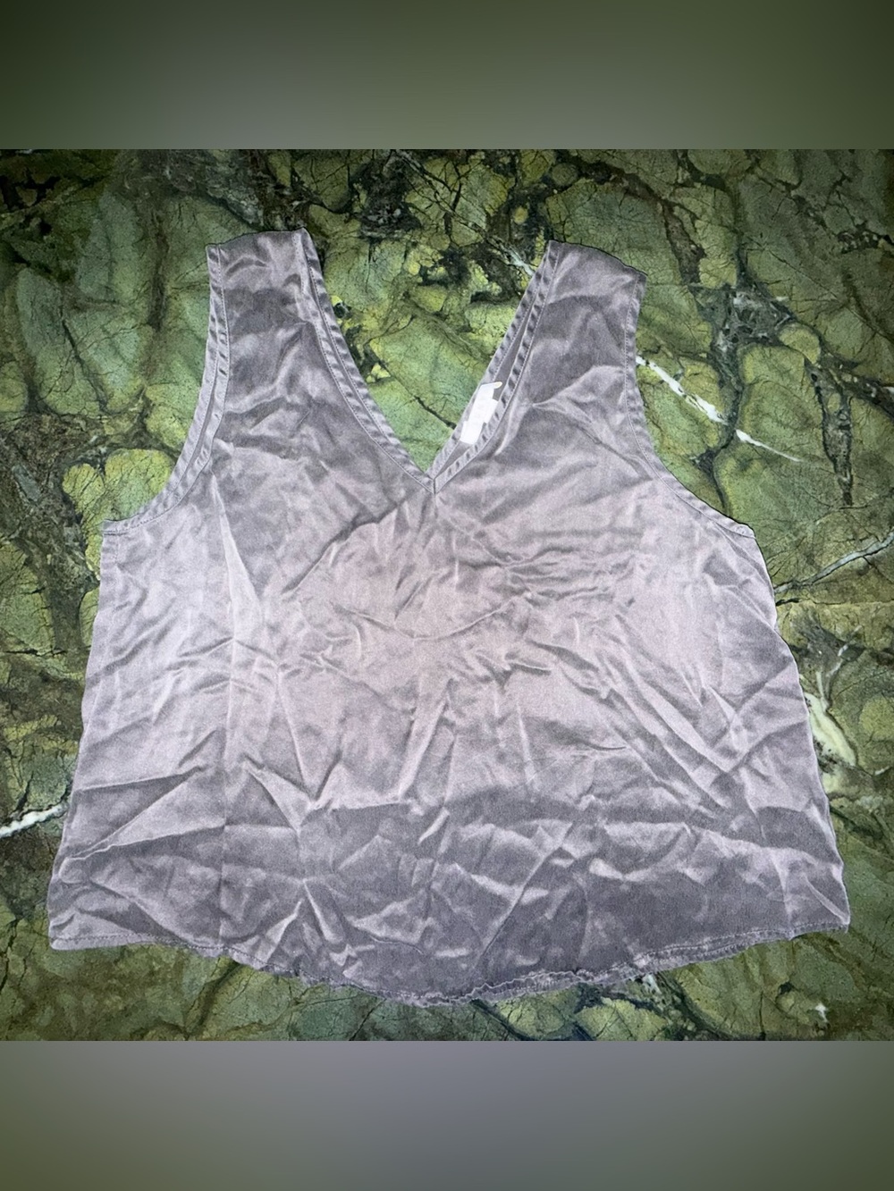 Lunya Washable Grey Silk Tulip Back Croptop S